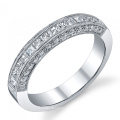 Fashion Diamond Ring Band 925 Bijoux en argent sterling